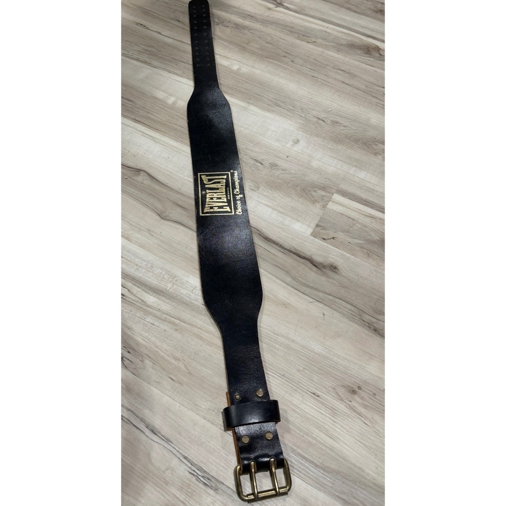 Everlast Leather Weightlifting Belt Black L-XL 33-42 Model 1012 Made in USA